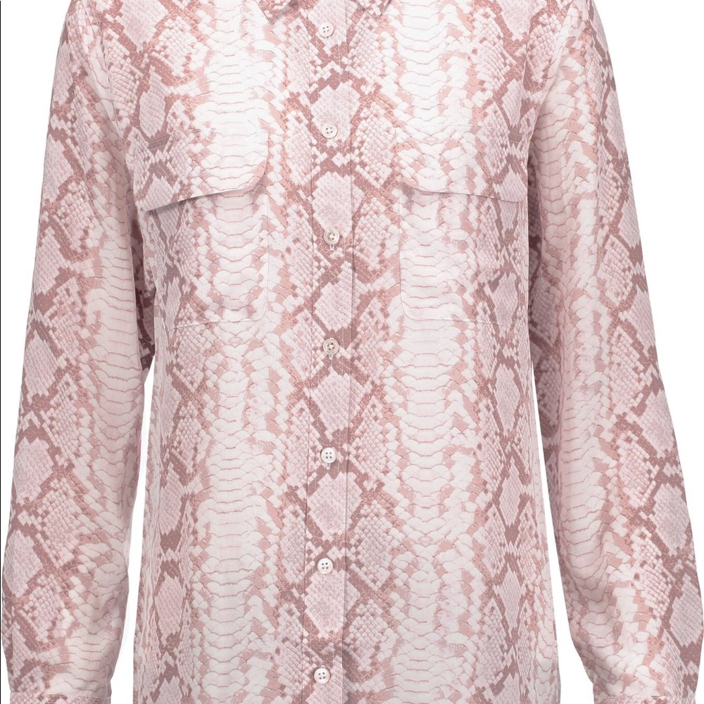 Equipment silk python print blouse